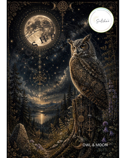 Posh Papers Celestial Owl Decoupage Paper, Furniture Decoupage Paper