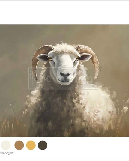 Redesign With Prima -  Hillside Grazing Sheep A3 Decoupage Paper