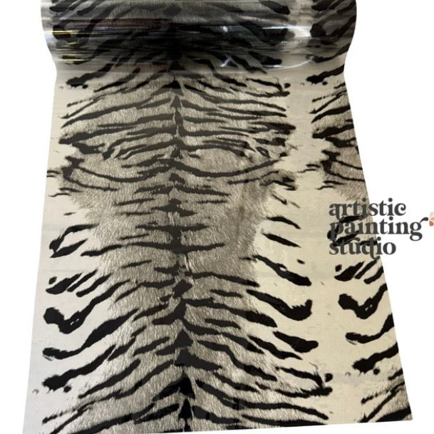 APS Foil - Snow Tiger - Transparent Animal Print Foil - Textile Friendly