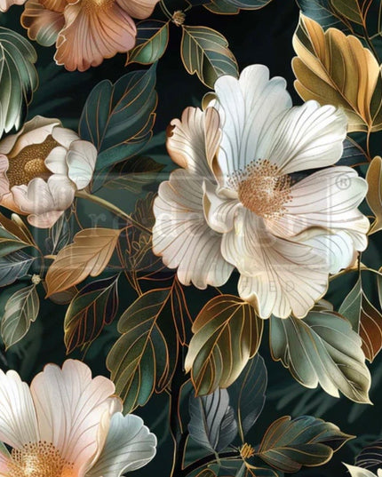 Redesign with Prima Opulent Petal Decoupage Fiber Paper - Large Floral Design
