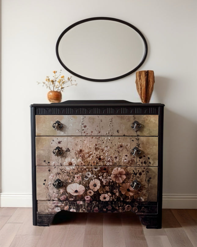 Upcycled Floral Vintage Chest of Drawers Lebus