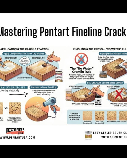 Pentart - Fineline Crackle Varnish, 2 Components