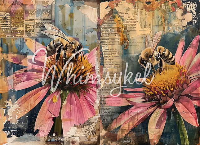 Whimsykel Designs Honey Bee Decoupage Paper