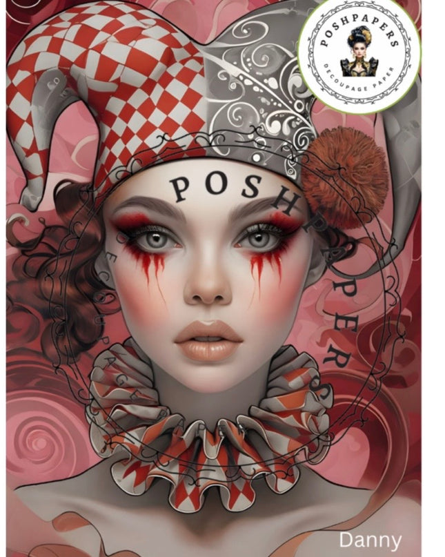 Posh Papers Decoupage Paper - Harlequin Danny