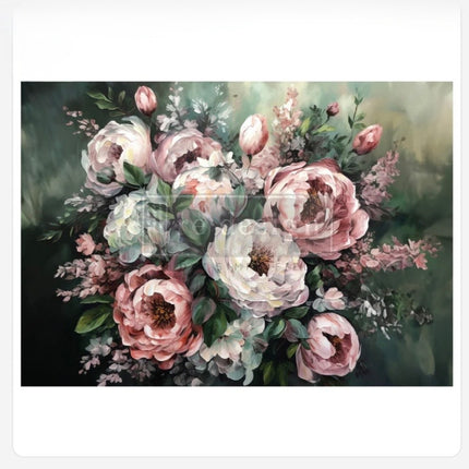 Redesign with Prima Mossy Rose Delight Decoupage Fiber  - Pink Rose Design