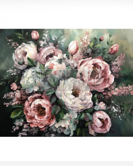 Redesign with Prima Mossy Rose Delight Decoupage Fiber  - Pink Rose Design