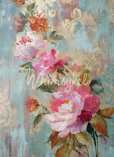 Whimsykel Designs Fresco Roses 2 Decoupage Paper