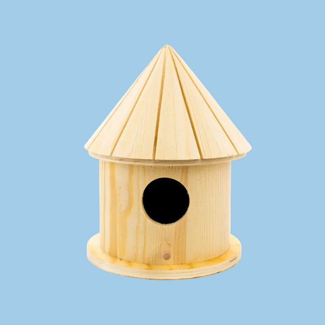 Wooden round birdhouse