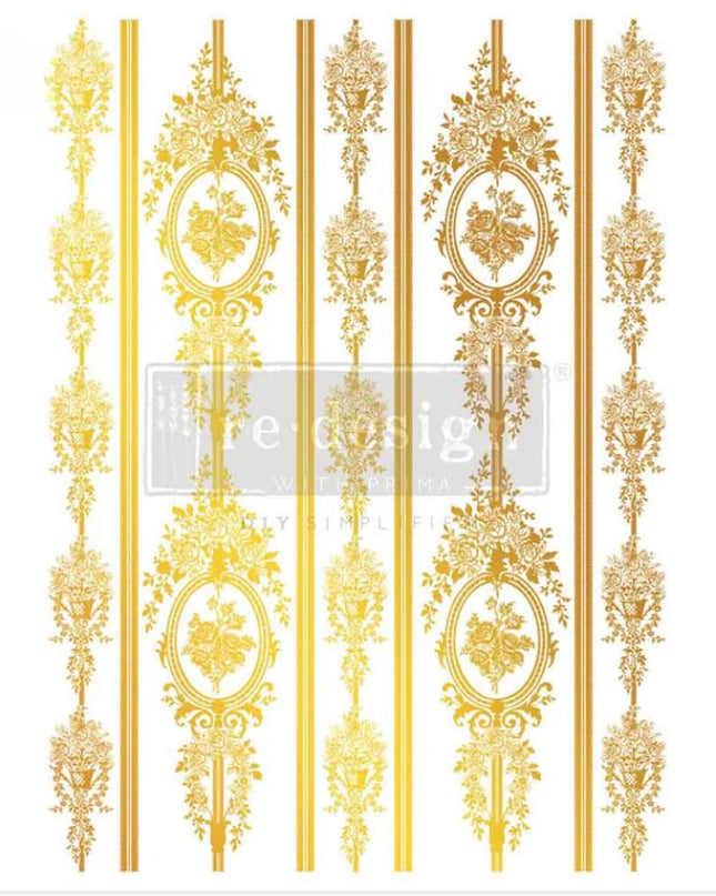 Redesign with Prima Chateau Filigree Gold Foil Decor Transfer