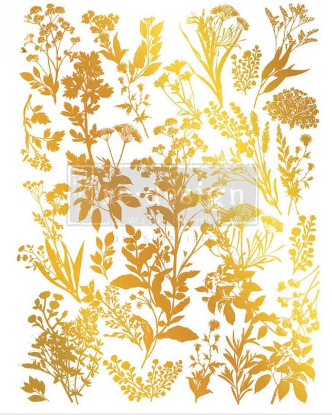 Redesign with Prima Luxe Foliage Gold Foil Decor Transfer