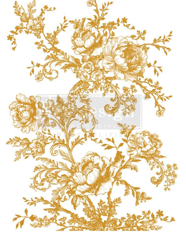 Redesign with Prima Eglantine Elegance Gold Foil Decor Transfer