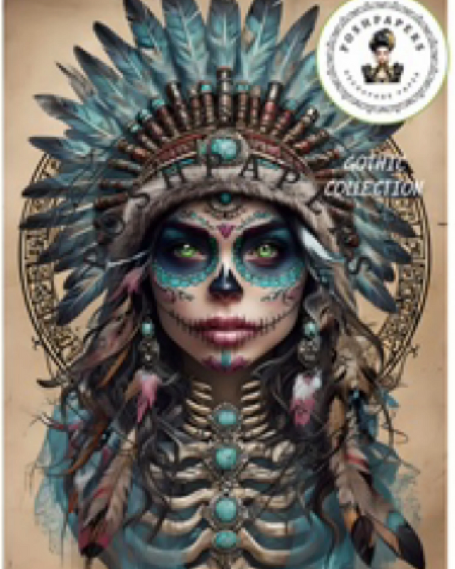 Posh Papers Gothic Collection Indigo Feathers