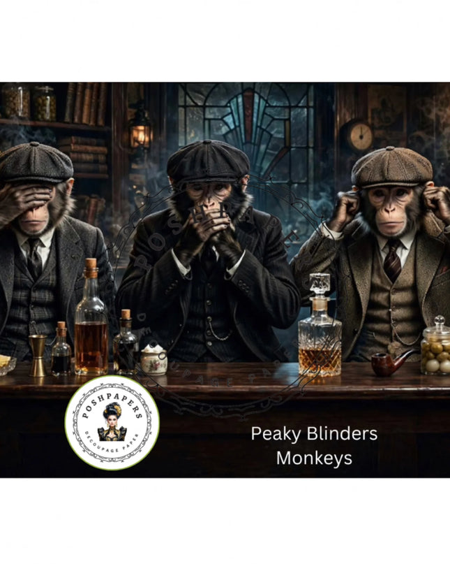 Posh Papers Peaky Blinders Monkeys Decoupage Paper