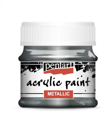 Pentart Metallic Acrylic Paint - Rococo Silver