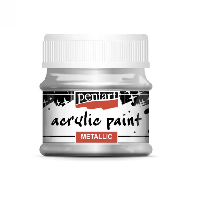 Pentart Metallic Acrylic Paint - Silver