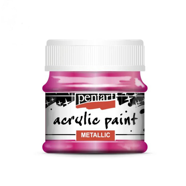 Pentart Metallic Acrylic Paint - Magenta