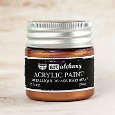 Redesign with Prima Finnabair Metallic Acrylic Paint Brass Hardware